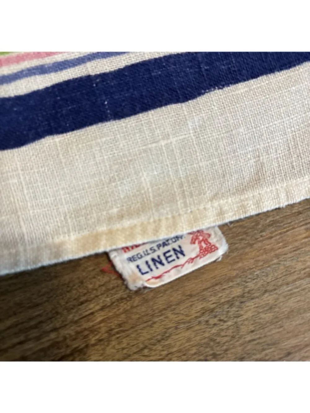Vintage Pride Of Flanders Floral Linen Tablecloth 52 X 52